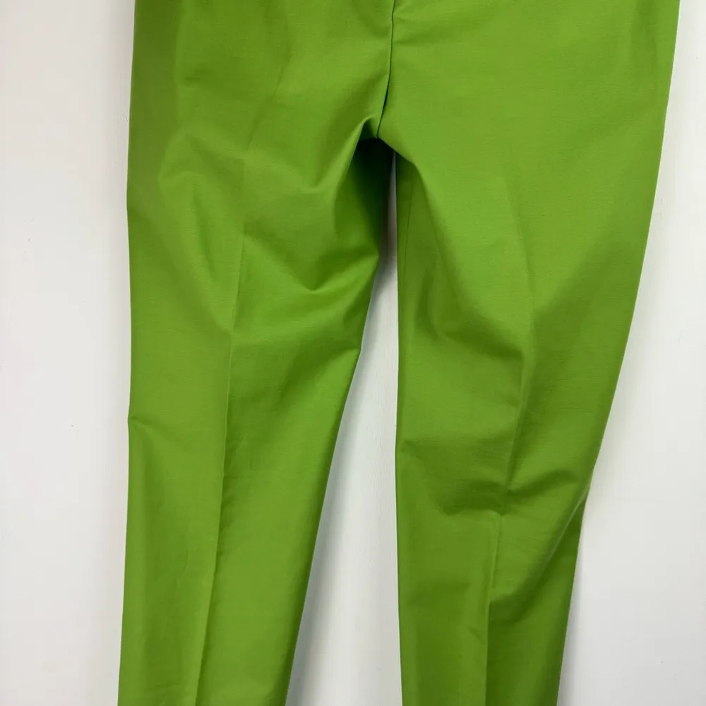 Lafayette 148 Pleat Trousers Sz 0 Green Slim Cut Tapered Dress Pants - Image 12
