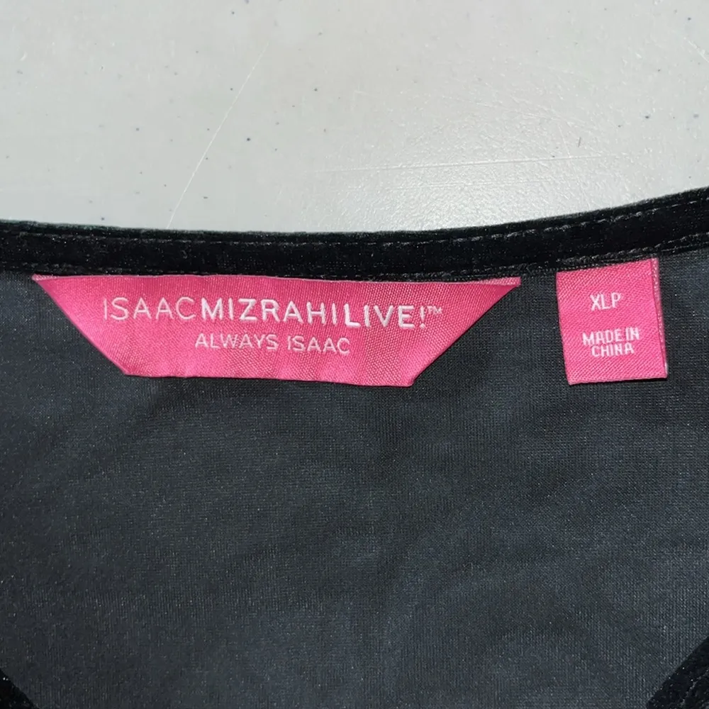 Isaac Mizrahi Live! Size XLP Embossed Velvet Damask Flocked Cowl Neck Blouse Top - Image 4