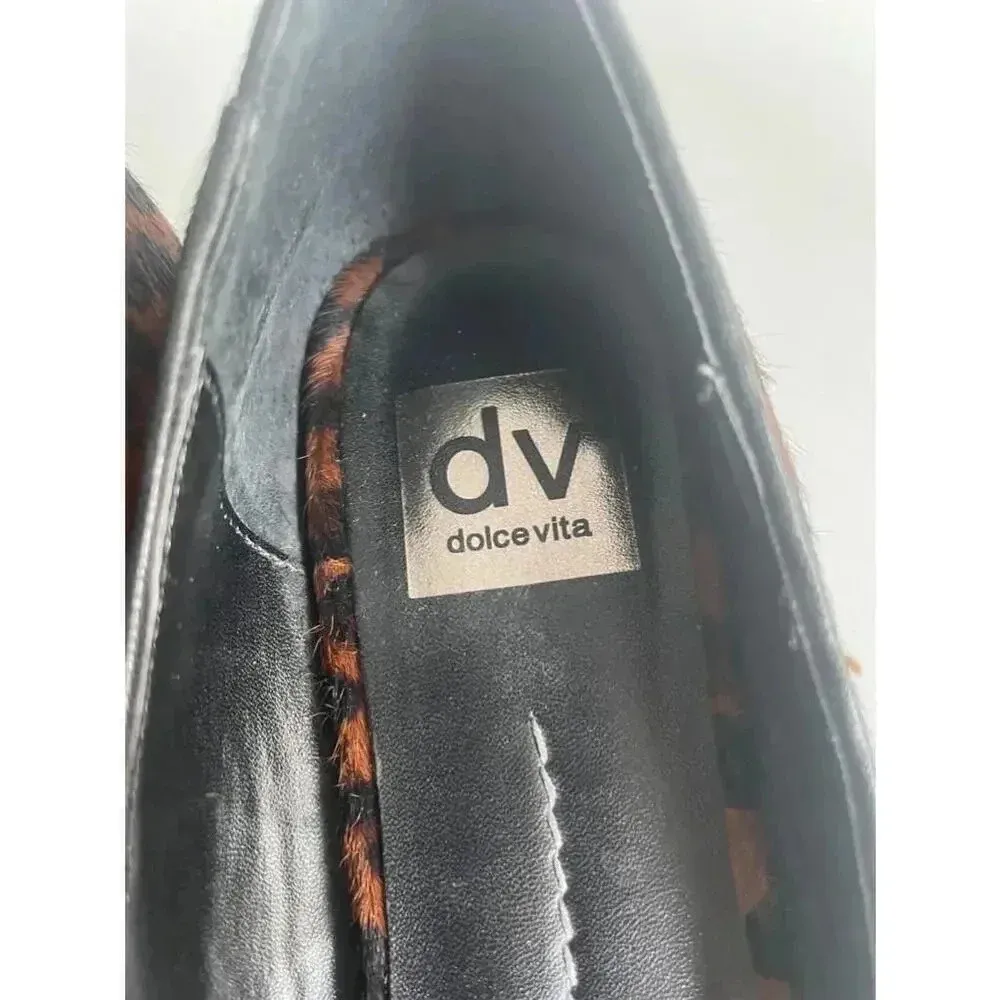 Women's DV Dolce Vita Brown Leopard Print Heels Size Calf‎ Fur 8.5 M GUC! - Image 9