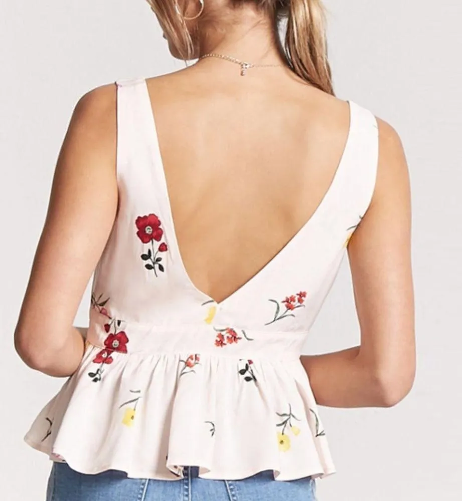 Forever 21 NWT Floral Peplum Top - Image 4