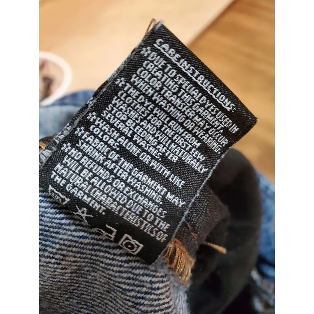 Wax Jean Women's Blue Denim 100% Cotton Casual Push Up Jeans Short Size Small - Image 9