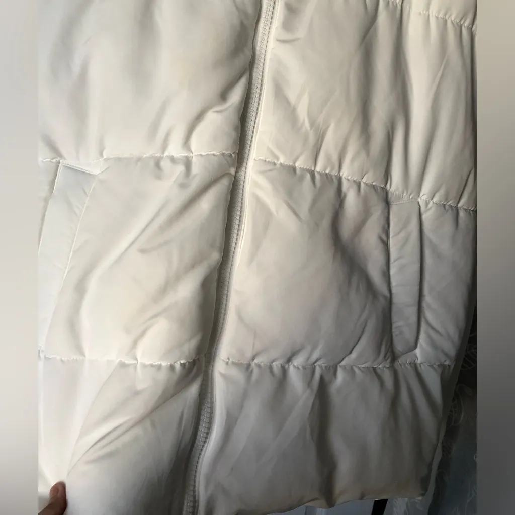 Zara oversized puffer hoodie vest side pockets full zip up women size S-M - Image 4