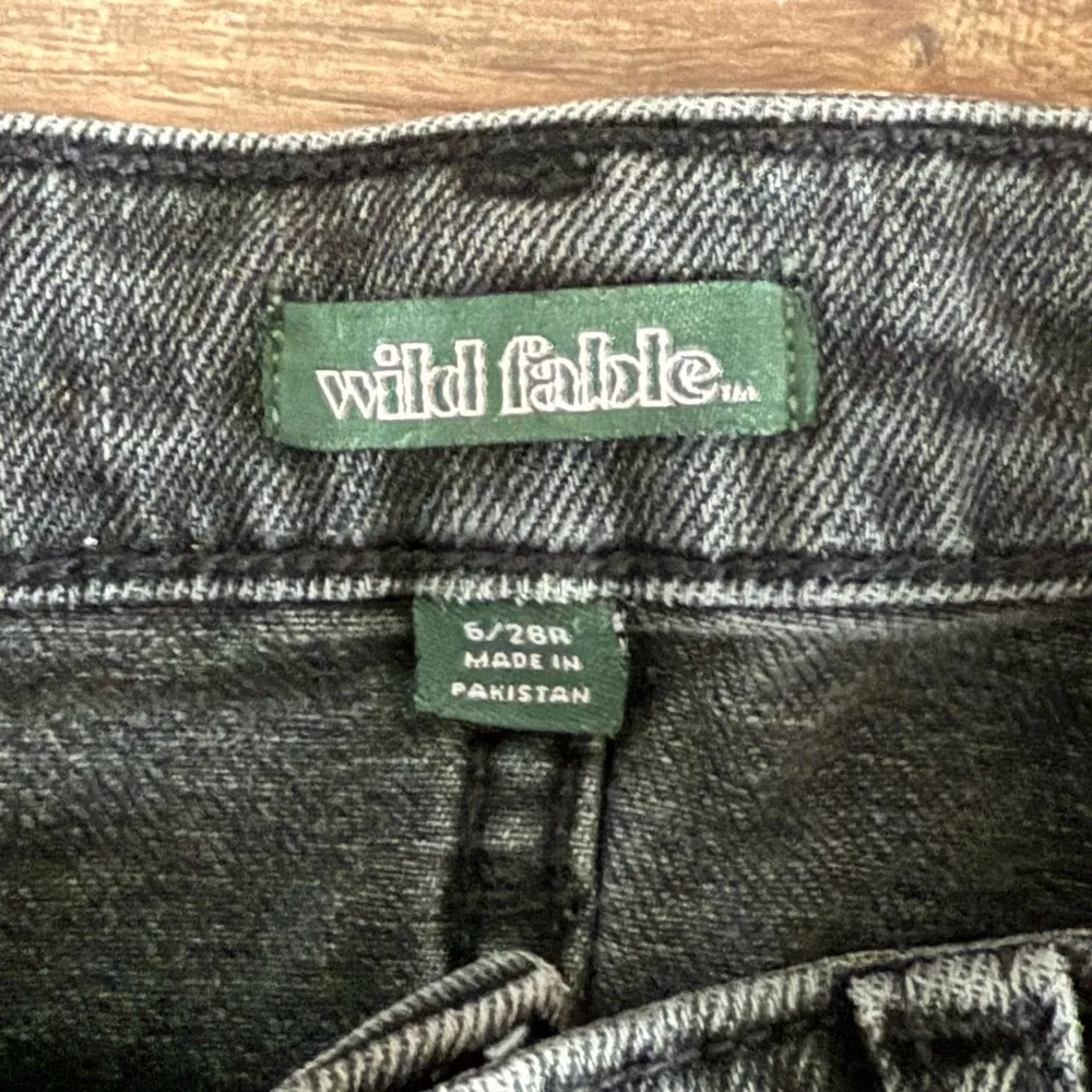 Wild Fable Black/Dark Wash Cuffed Denim Shorts High-Waisted - Image 3