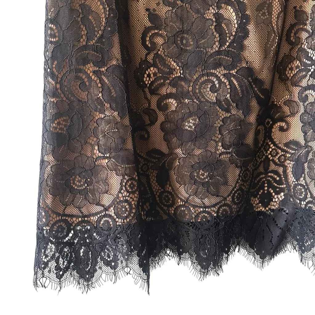 Betsey Johnson Lace Illusion Dress Pearl Collar Date Night Size 6 - Image 4