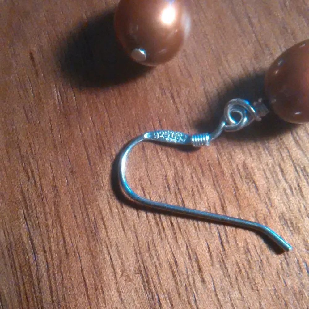 Brown Fresh Water Pearl Sterling Silver Earrings - Image 5