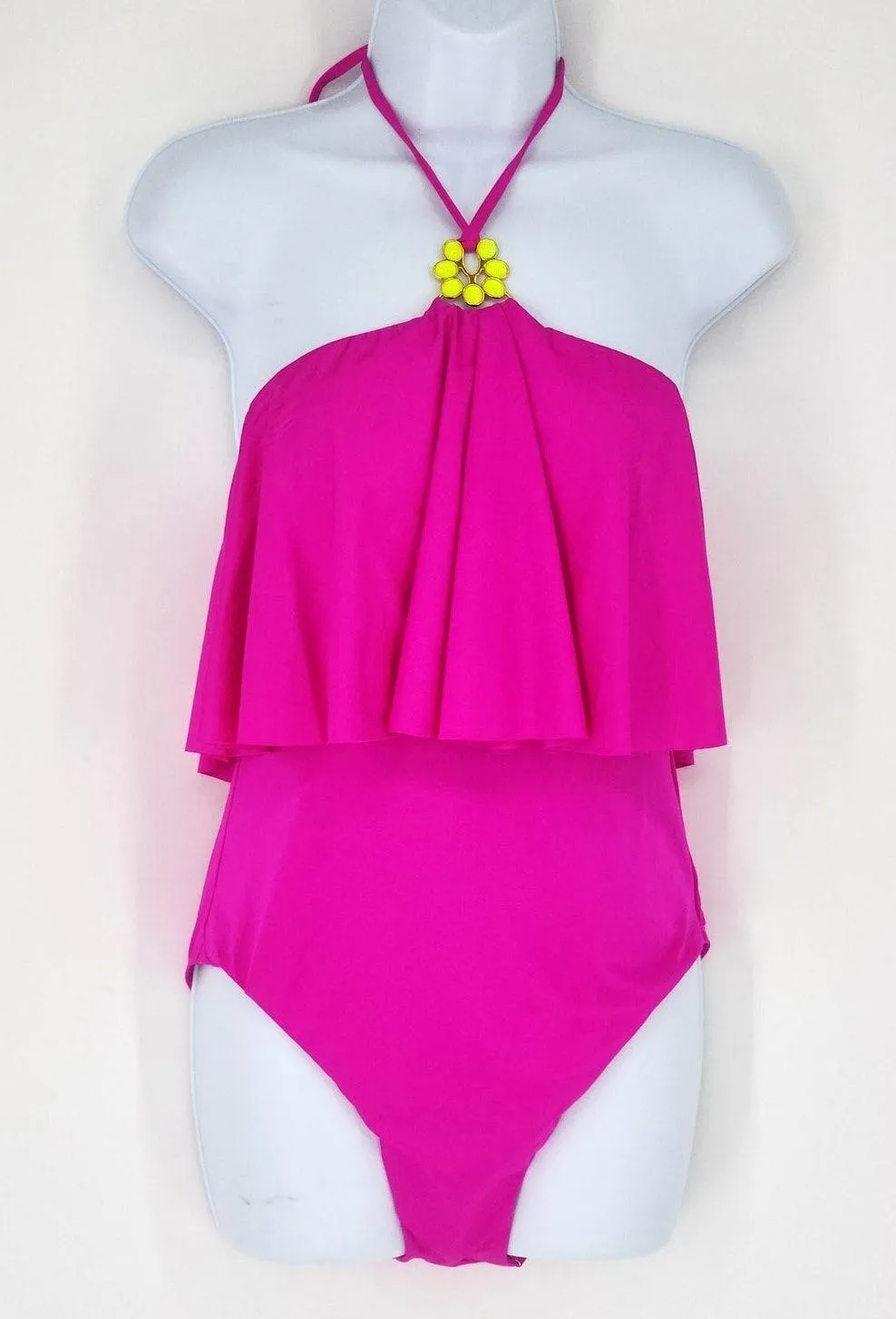 Trina Turk Orchid Pink Ruffle Halter One-Piece Swimsuit Women’s Size 8 - Image 2