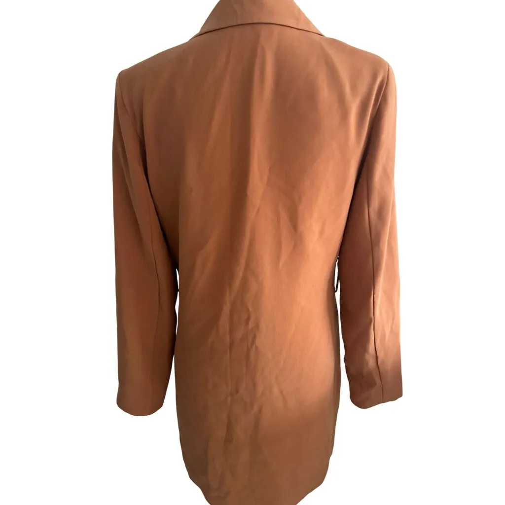 LOVERS AND FRIENDS Tan Long Sleeve Blazer Dress Size Small - Image 5