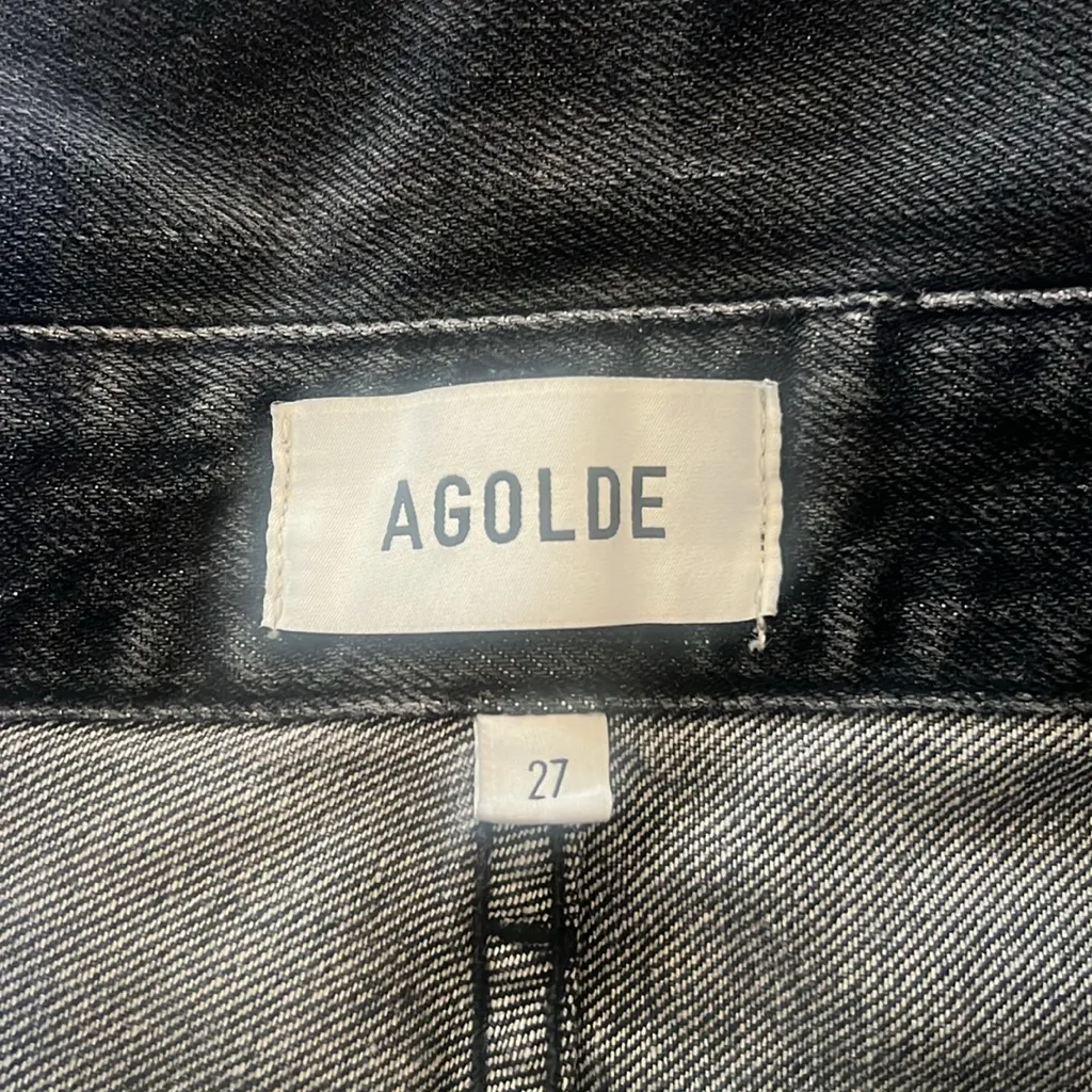 Agolde Echo Taper‎ Jean Flip Waistband Zephyr Wash Black Size 27 NWT - Image 10