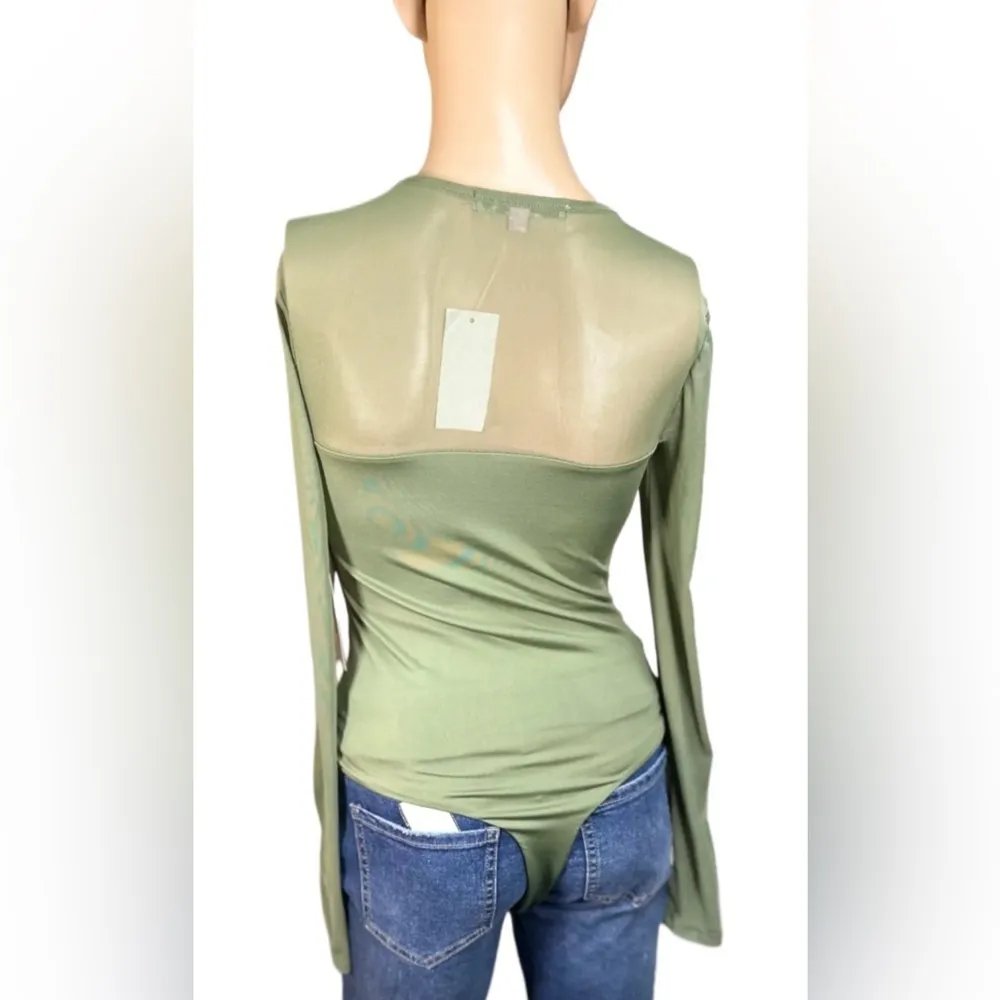 CRAVE FAME Cutout Illusion Mesh Bodysuit - Image 2