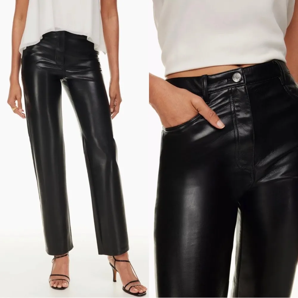ARITZIA WILFRED FREE Melina Faux Leather Black Pants Size 8 - Image 30
