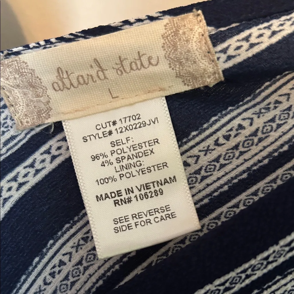 Altar'd State Navy and White Striped Romper - Image 2