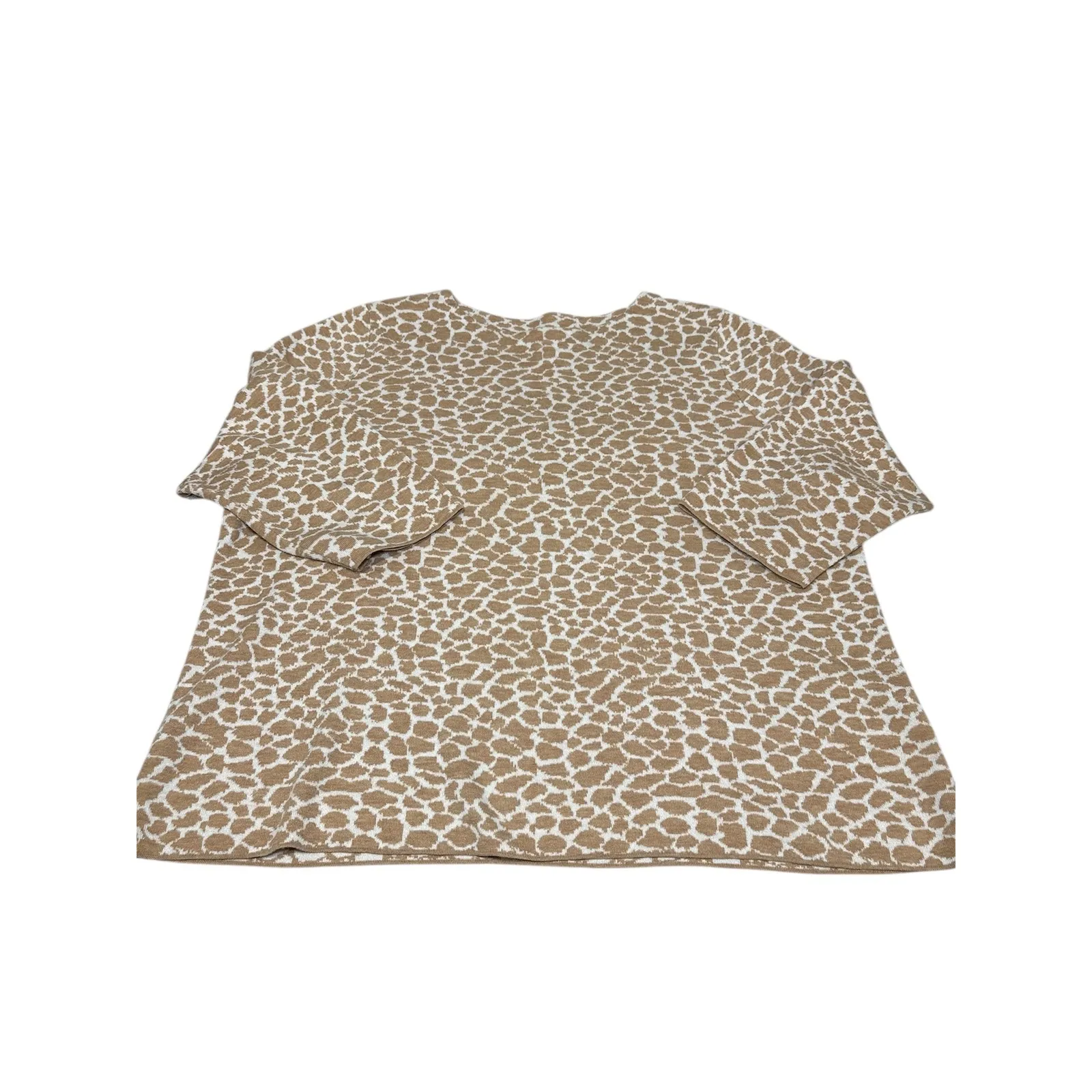 Talbots Beige Cheetah Leopard Animal Print Sweater 3X Plus Wool Cotton Blend - Image 5