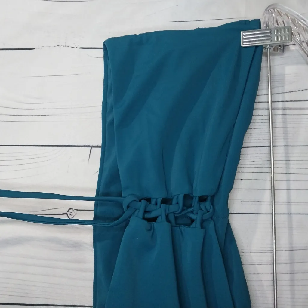Teal Strapless Bikini SIze L Blue Size L - Image 6