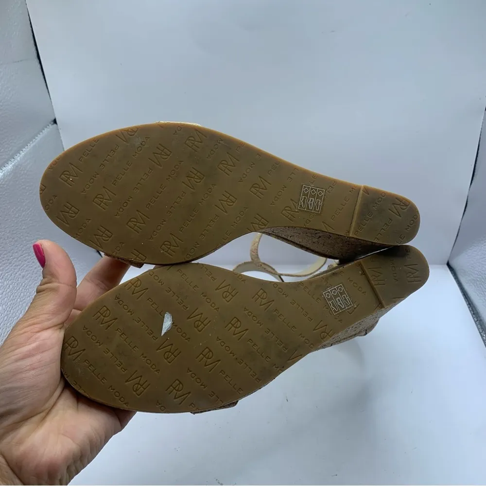 PELLE MODA NISHA wedge sandals ankle strap size 9.5M - Image 8