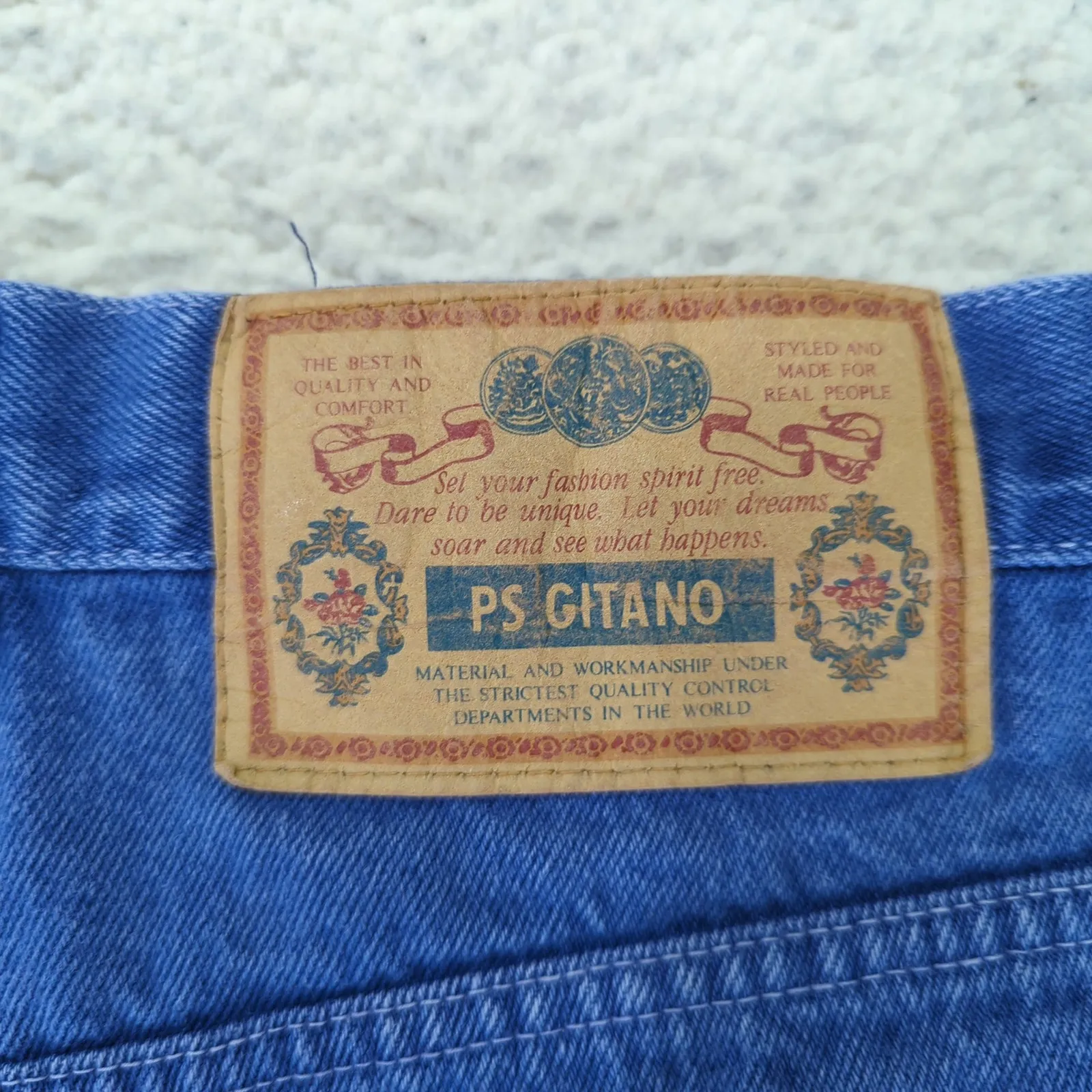 Vintage Gitano Denim High Rise Shorts Button Fly Womens 14 Relaxed Midi Mom Dad Blue - Image 3