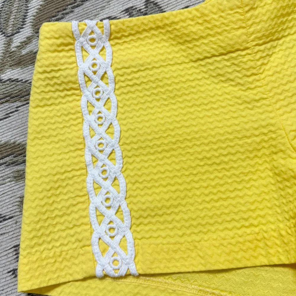Lilly Pulitzer Liza Shorts Sunglow Yellow Textured 2 - Image 4