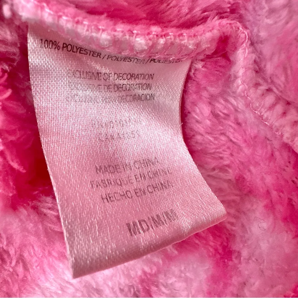 Mighty Fine Pink Bows Checkered Quarter Zip Teddy Pullover Jacket - Image 7