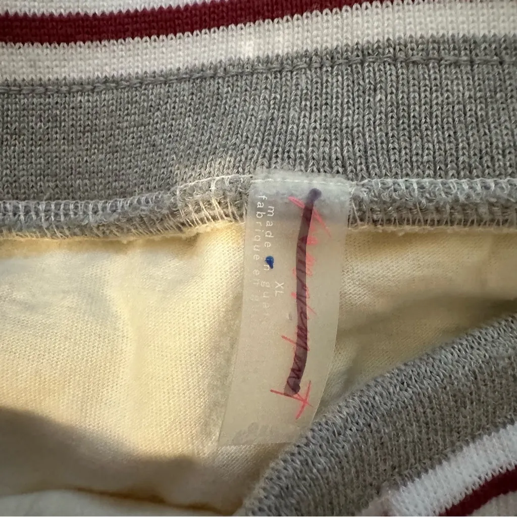 Free People FP Movement Match Point Set Ivory Varsity stripe XL top skort short - Image 4