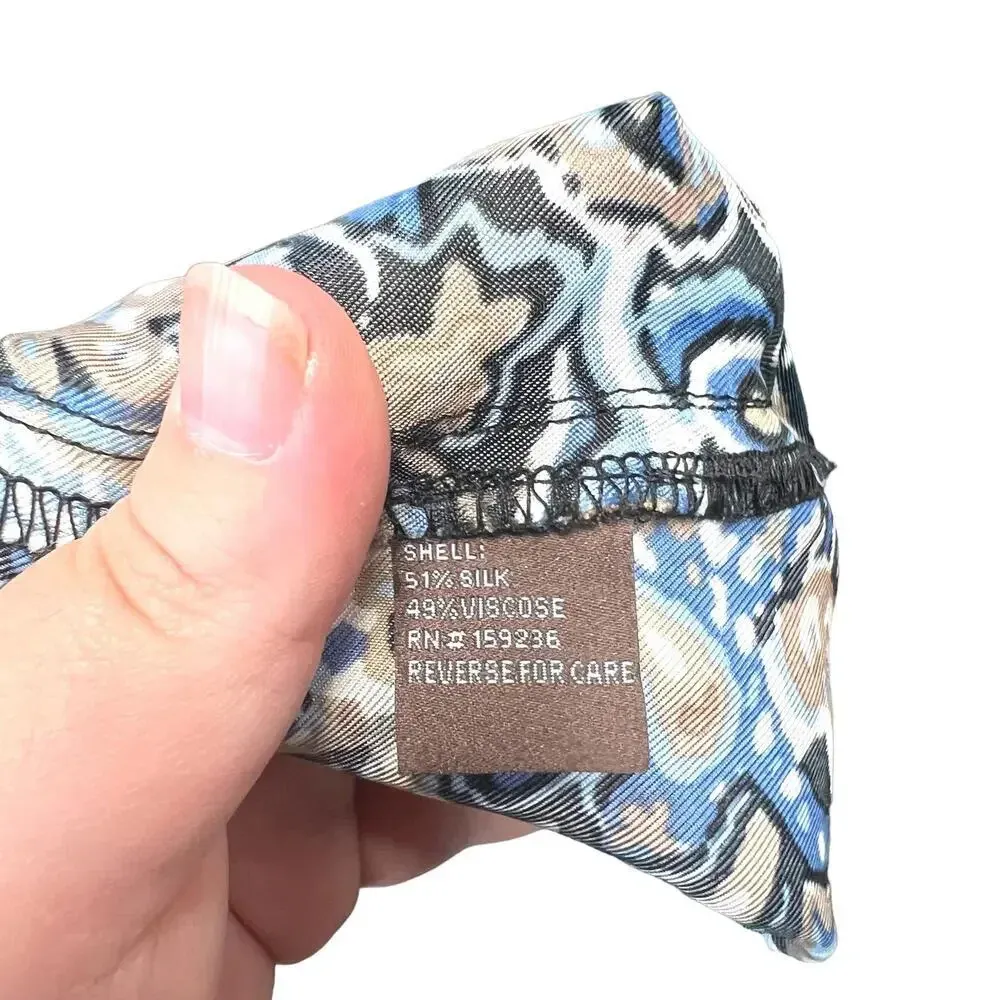 J.McLaughlin Marea Silk-Blend Jumpsuit Blue Brown Paisley Print‎ Size XS - Image 11