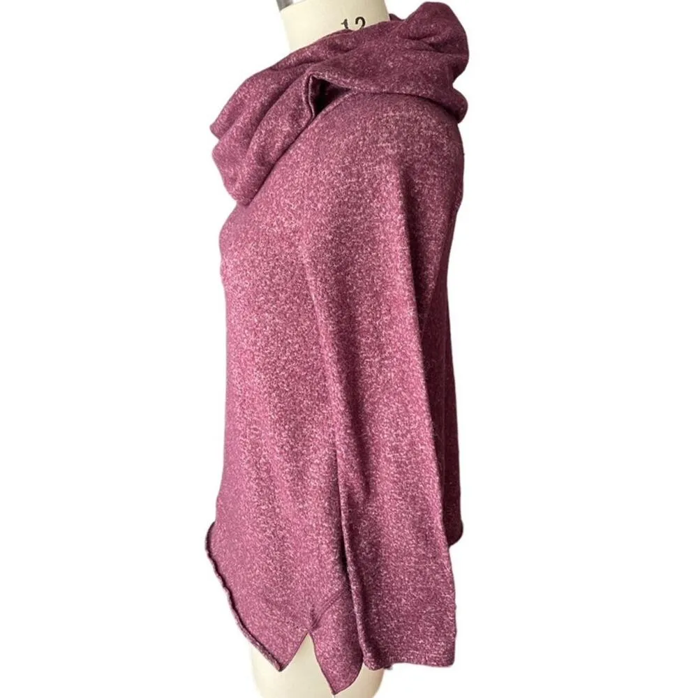 SOFT SURROUNDINGS Burgundy Ava Cowl Neck Athleisure Pullover Top ~ Women's SMALL - Image 3