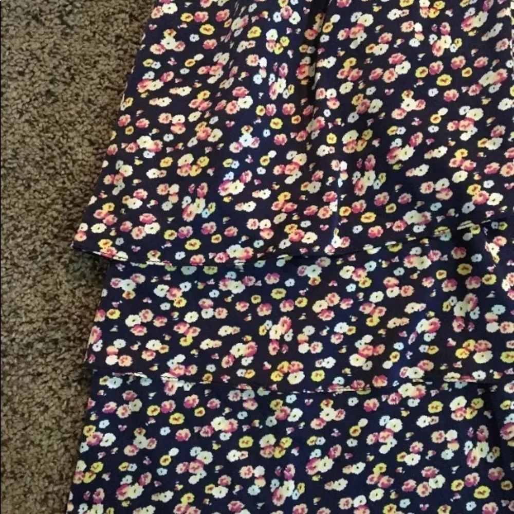 The Limited Navy Floral Bottom Tiered Dress Sz 14 - Image 10