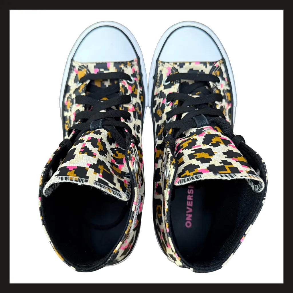 Converse Chuck Taylor All Star Pixel Leopard High Top Shoes Junior 5 Women’s 7 - Image 12