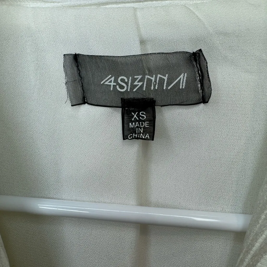 Anthropologie‎ 4SI3NNA Lorenzo Short-Sleeve Belted Blazer Dress in White Size XS - Image 8