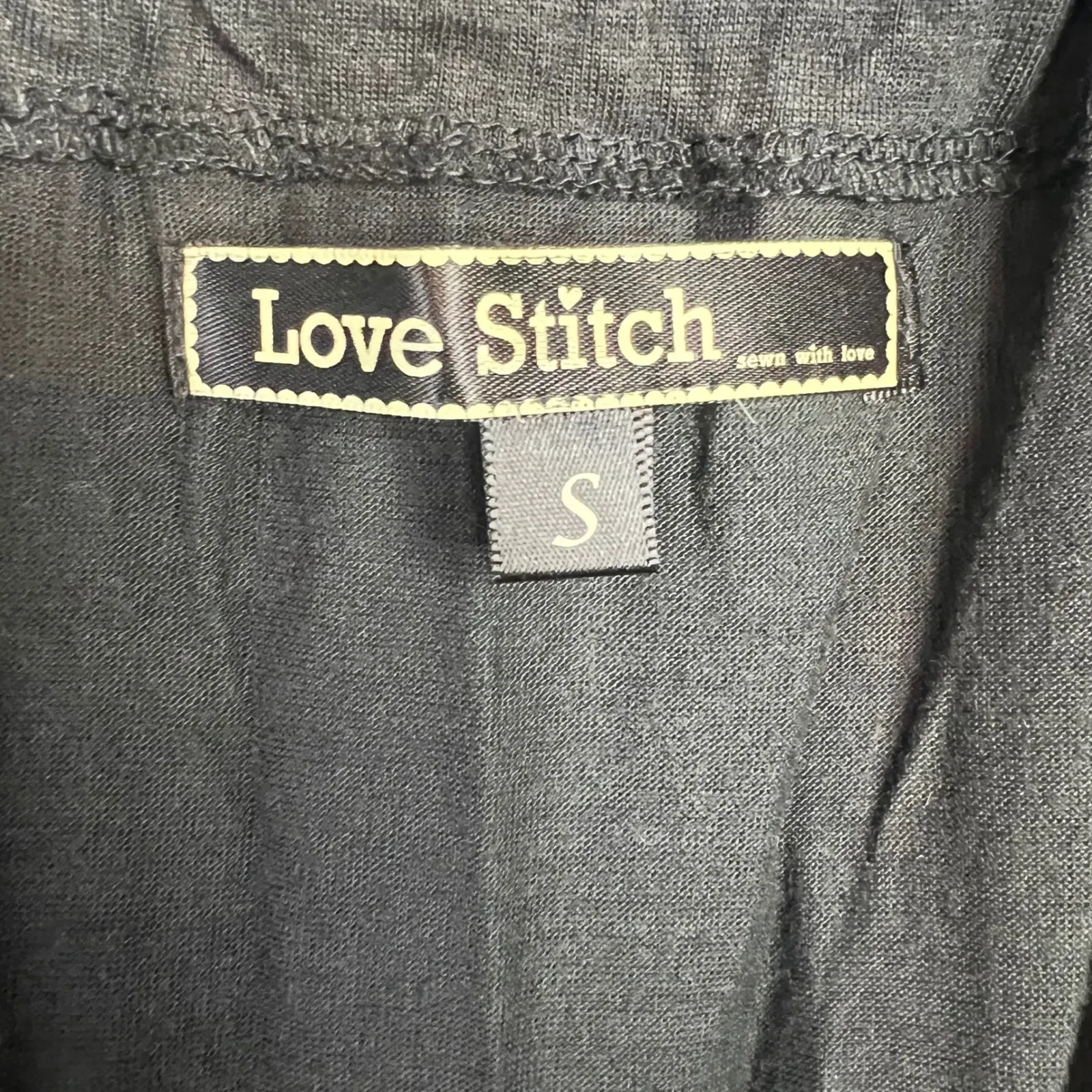 Love Stitch Black Gold‎ Embellished Tank Dress Size S Beaded Grunge Goth NWT - Image 2