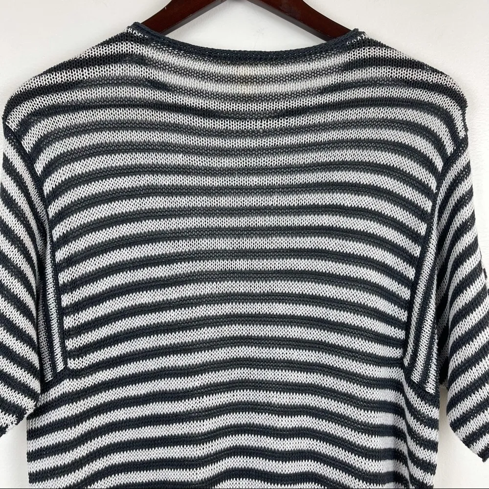 Women’s Organic Linen Stripe Tunic Size S Blue White Lightweight - Image 9
