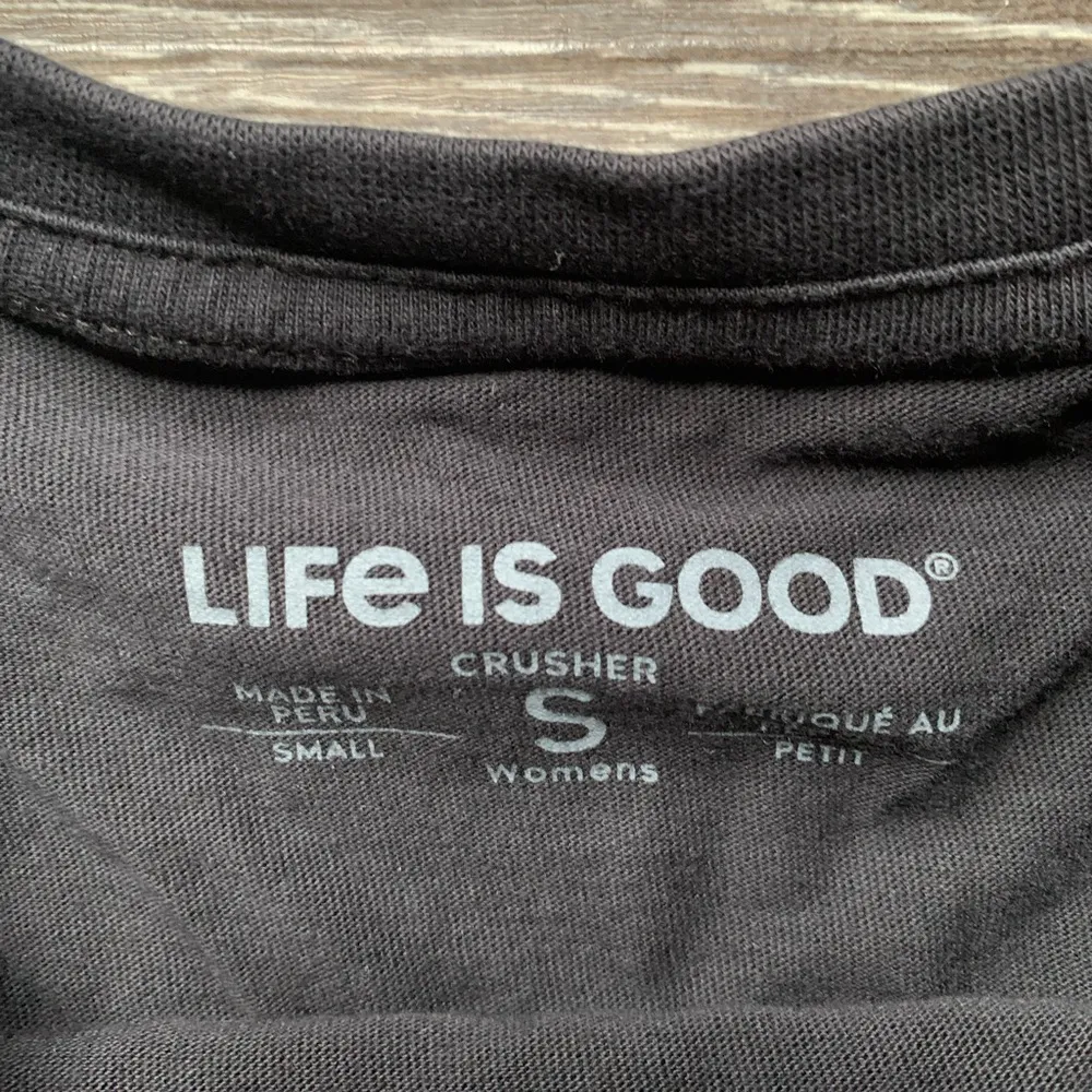 Women's Detailed Wildflowers Long Sleeve Crusher Tee Black S - Image 6