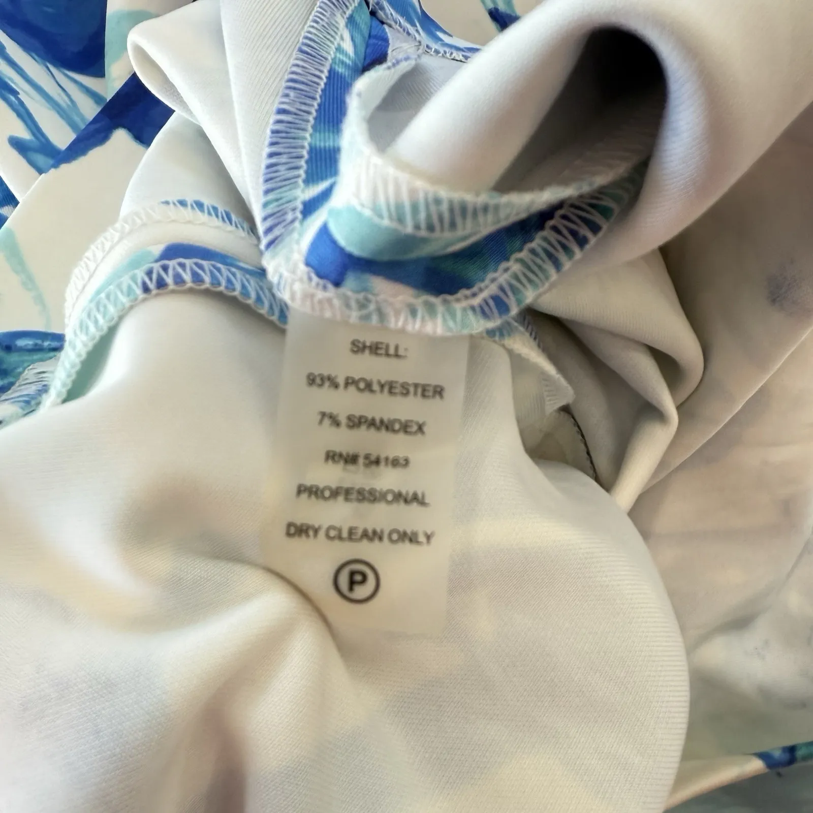 Calvin Klein Blue Sunburst Seam Stretch‎ Scuba Sleeveless Sheath Dress Size 4 - Image 10