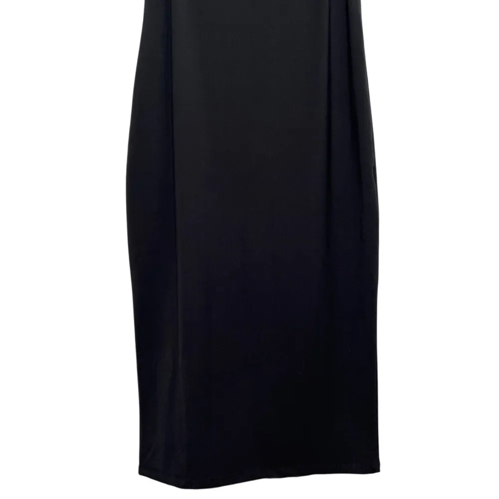 Hatch Black The Body Cap Sleeve Bodycon Bamboo Viscose Blend Midi Dress Size undefined - Image 10