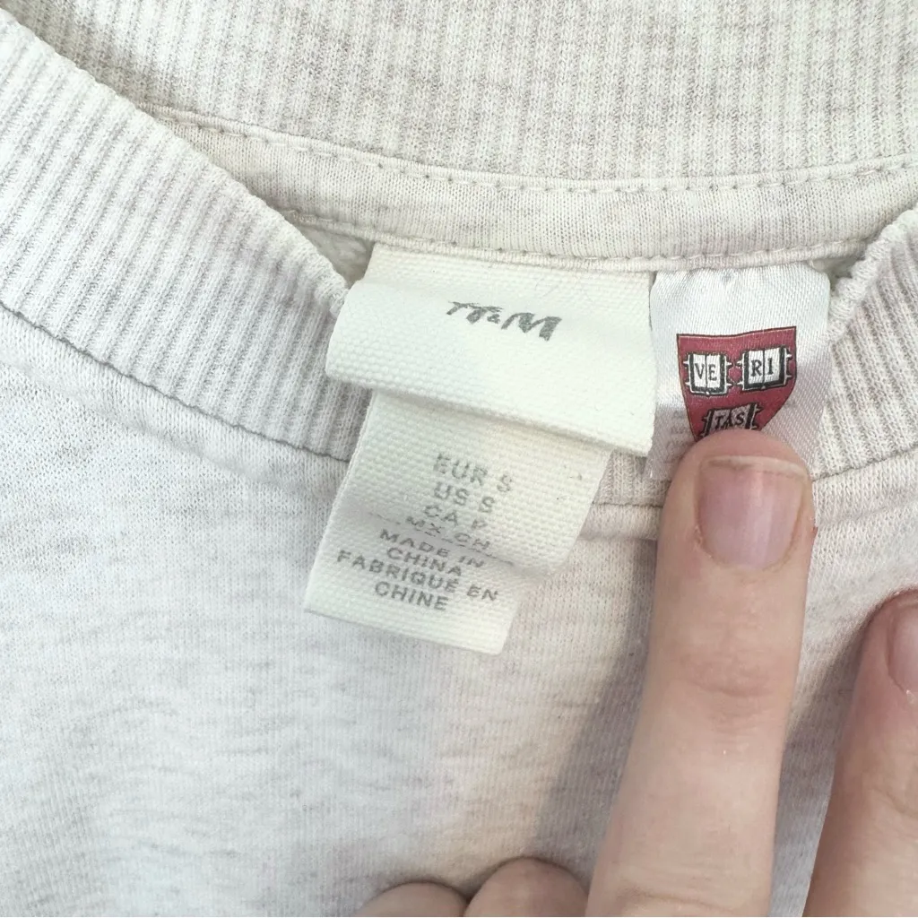 Harvard University Light Gray H&M Sweatshirt SMALL - Image 3