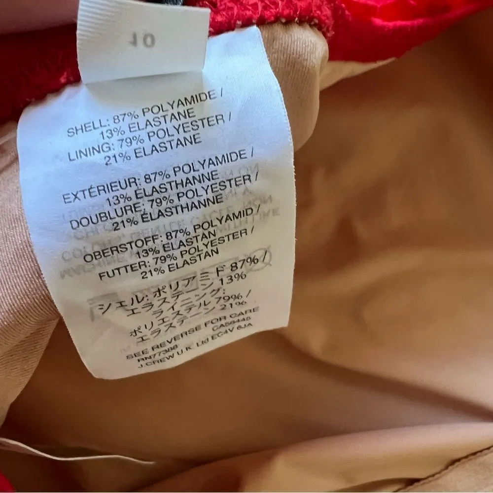 J. Crew Halter One Piece Swimsuit in Red NEW Size 10 Low Back - Image 9