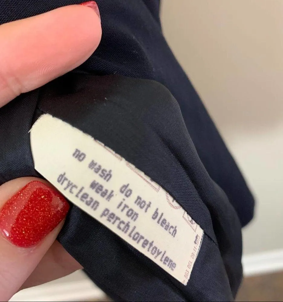 Margon Virgin Wool Navy Sleeveless Sheath Dress Size 4 - Image 4