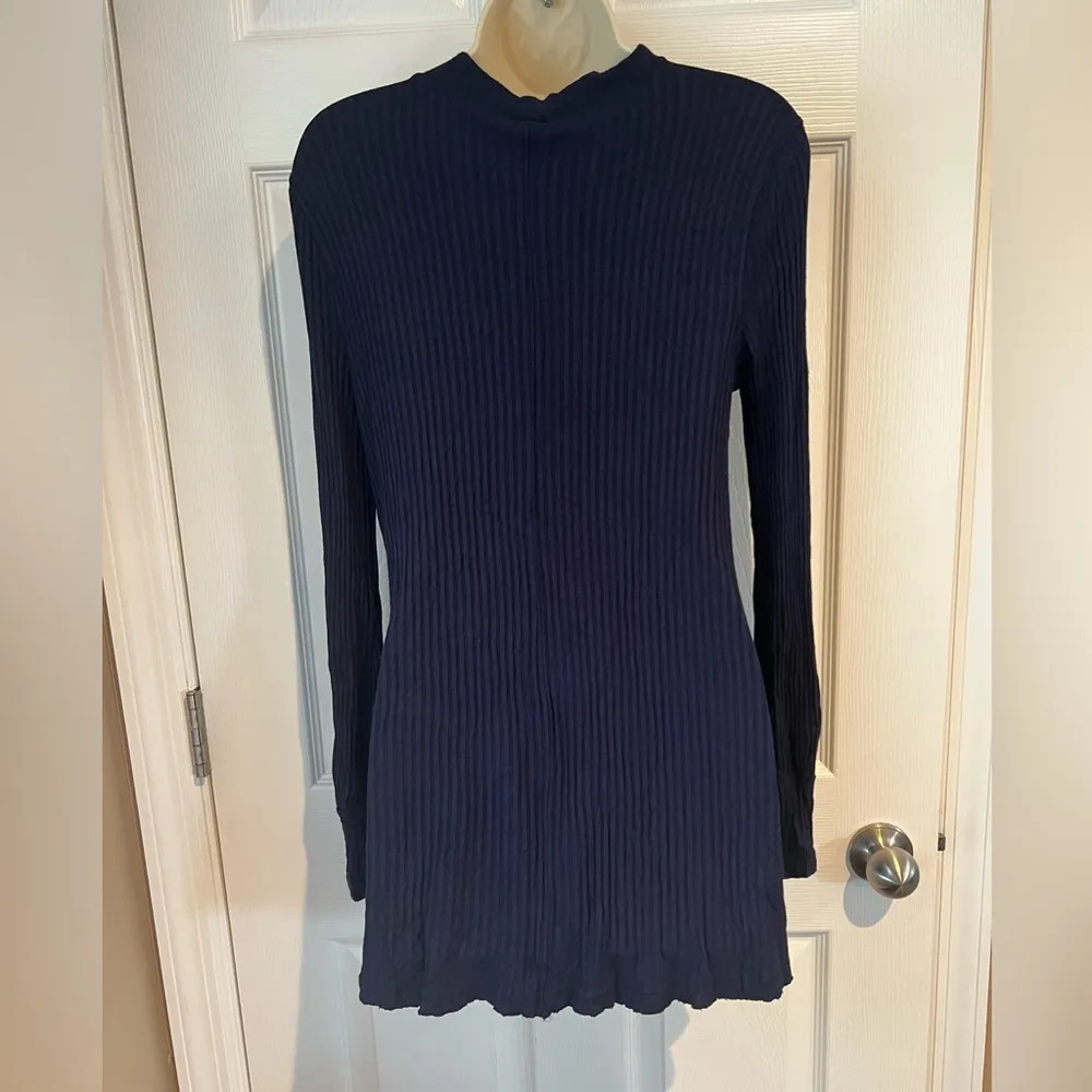 FREE People We the Free Navy Ribbed Tunic Keyhole Neckline Size‎ XSmall - Image 2