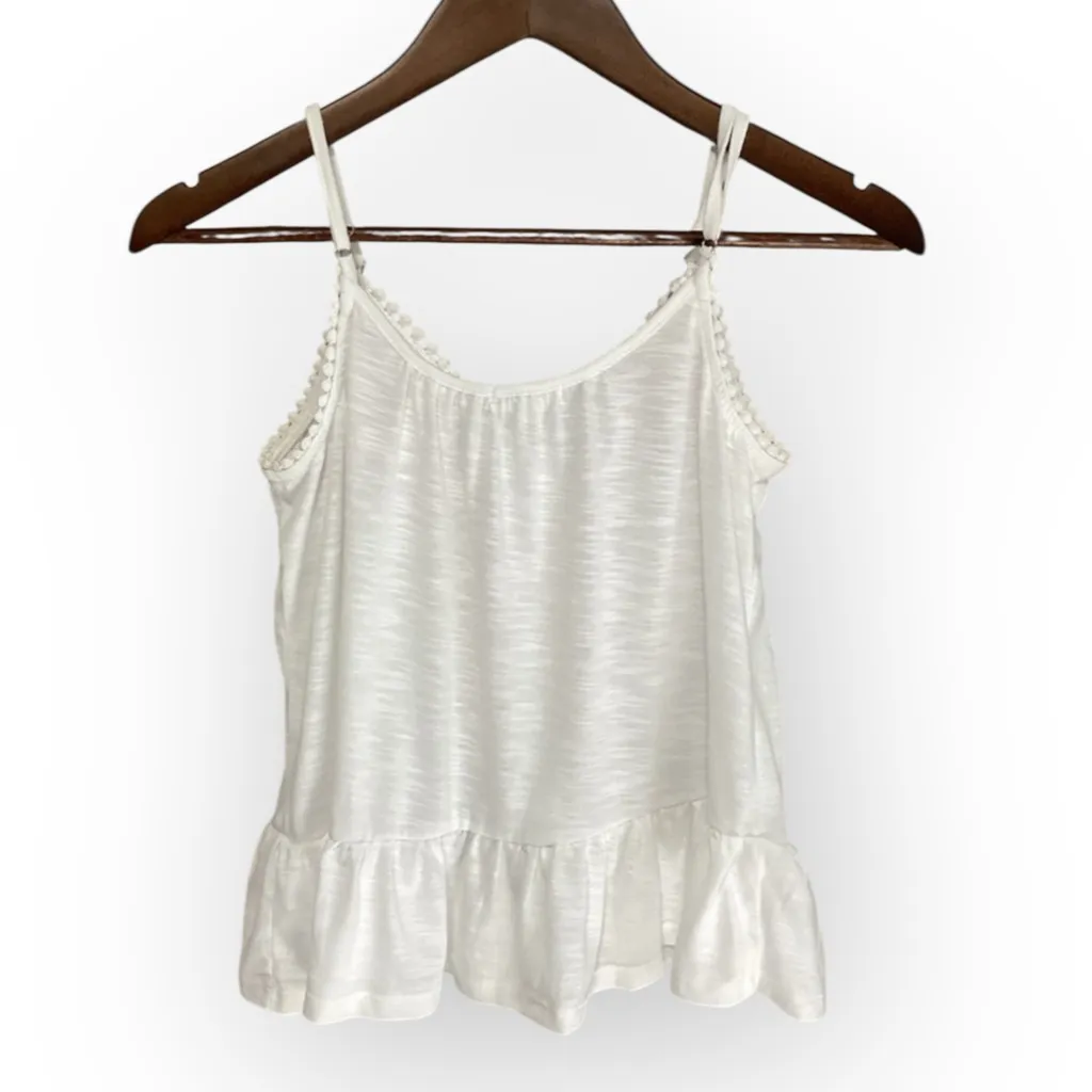 Love on a Hanger White Embroidered Floral Blouse Small Spaghetti Strap - Image 3