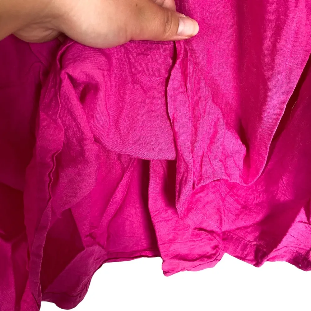 Asos Design Magenta Pink Midi Elastic Waist Casual Skirt Size 4 - Image 4