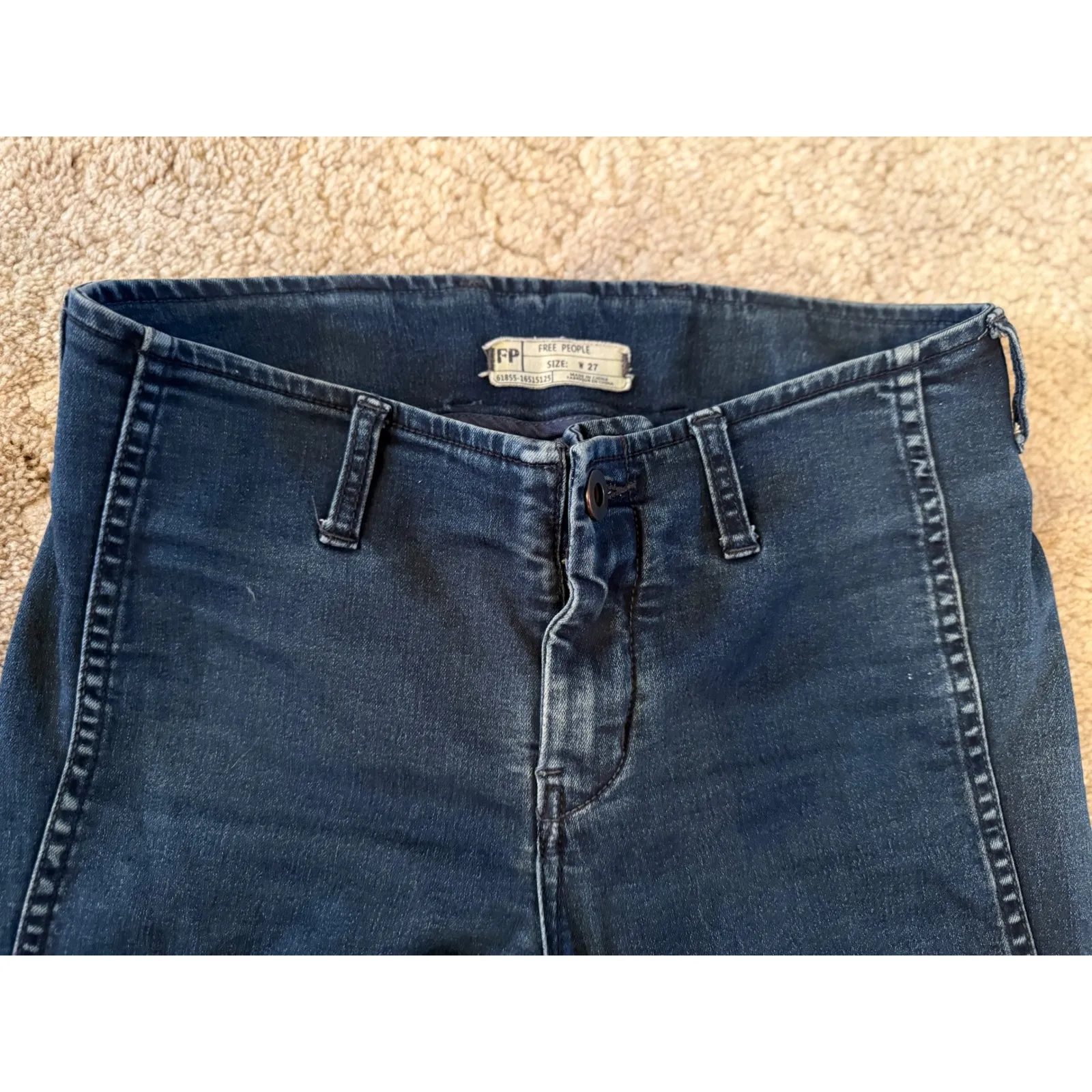 Free People High Rise Flare Jeans‎ Dark Wash Denim Women Size 27 - Image 6