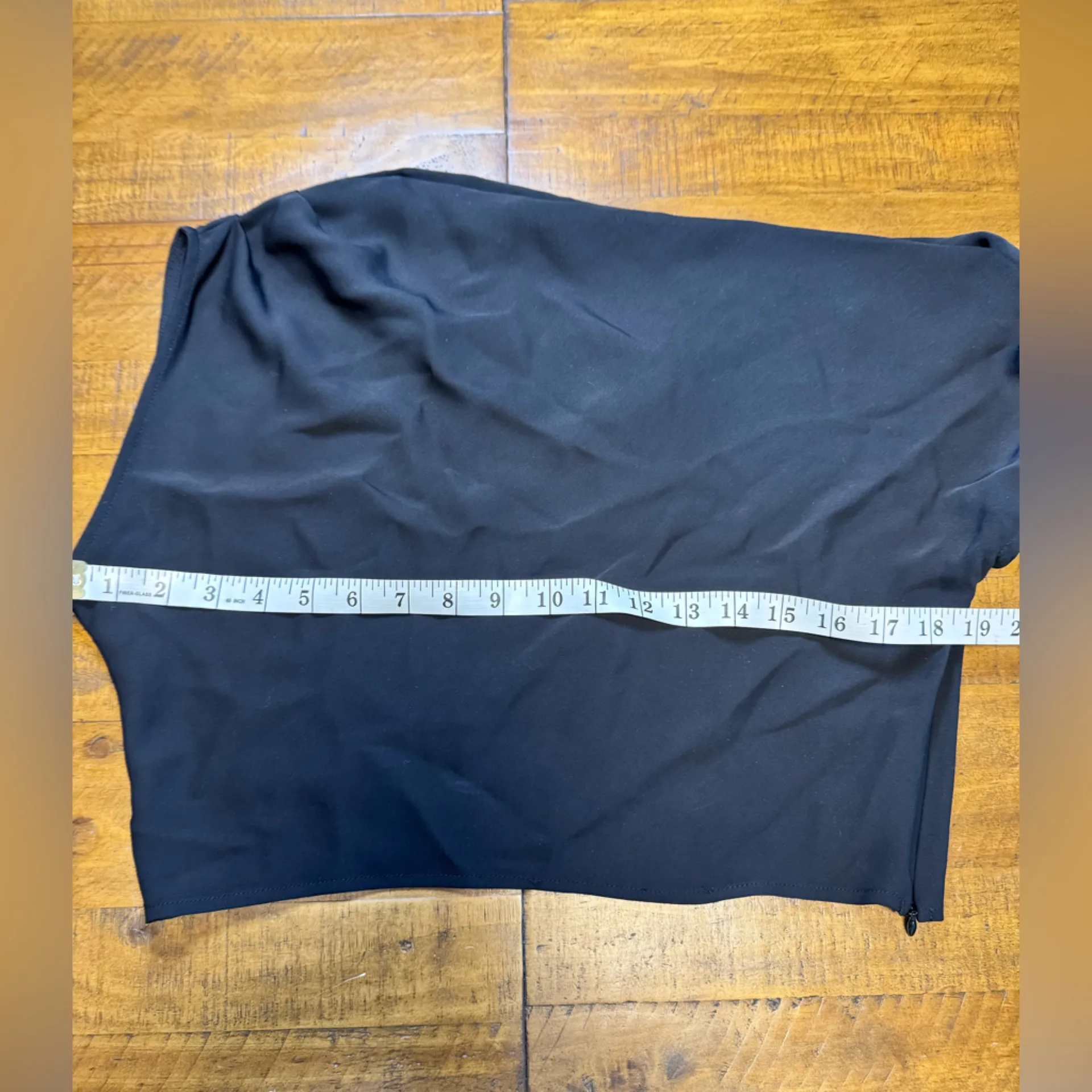 Open Edit Silky Black Classy Asymmetric Blouse NWT size small - Image 3