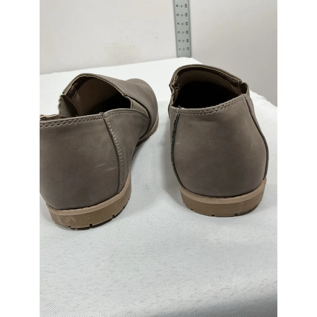 Womans Comfortaire Duffy Slipon Flat Shoes 10 M Taupe Memory Foam Brown - Image 4