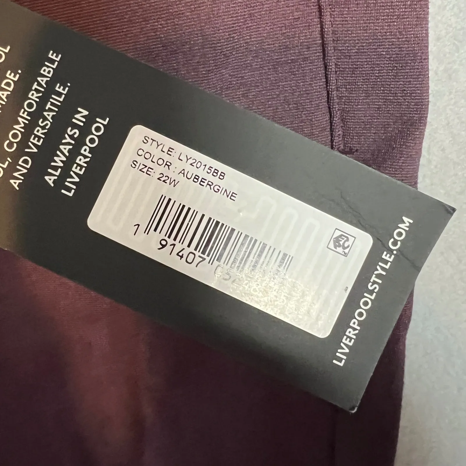 Liverpool Madonna Skinny Pants Plus Size 22W High Rise Aubergine Burgandy NWT Purple - Image 8