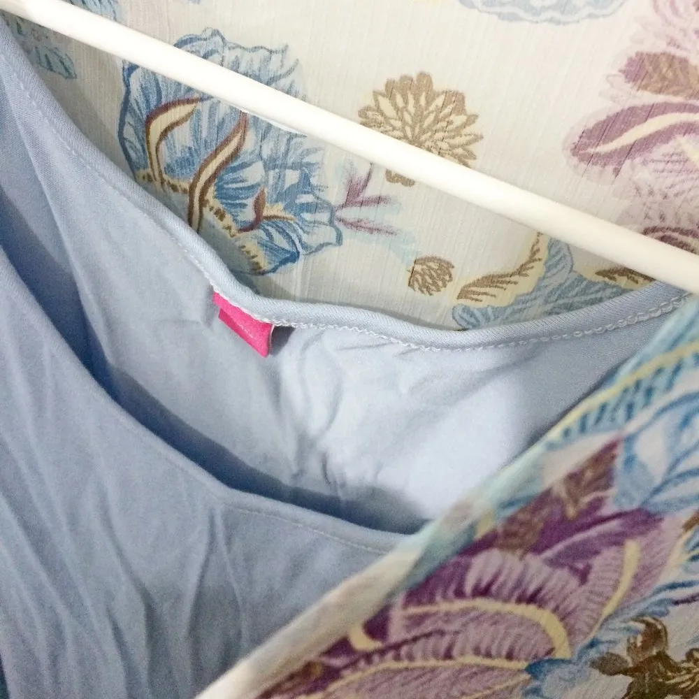 Vince Camuto size XS sheer short sleeve MYSTIC BLOOMS spring summer slip dress - Image 4