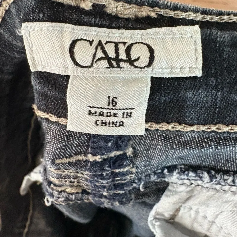 Cato Denim Midi Skirt Womens Size 16 Blue Aline Contrast Stitching Casual Retro - Image 5