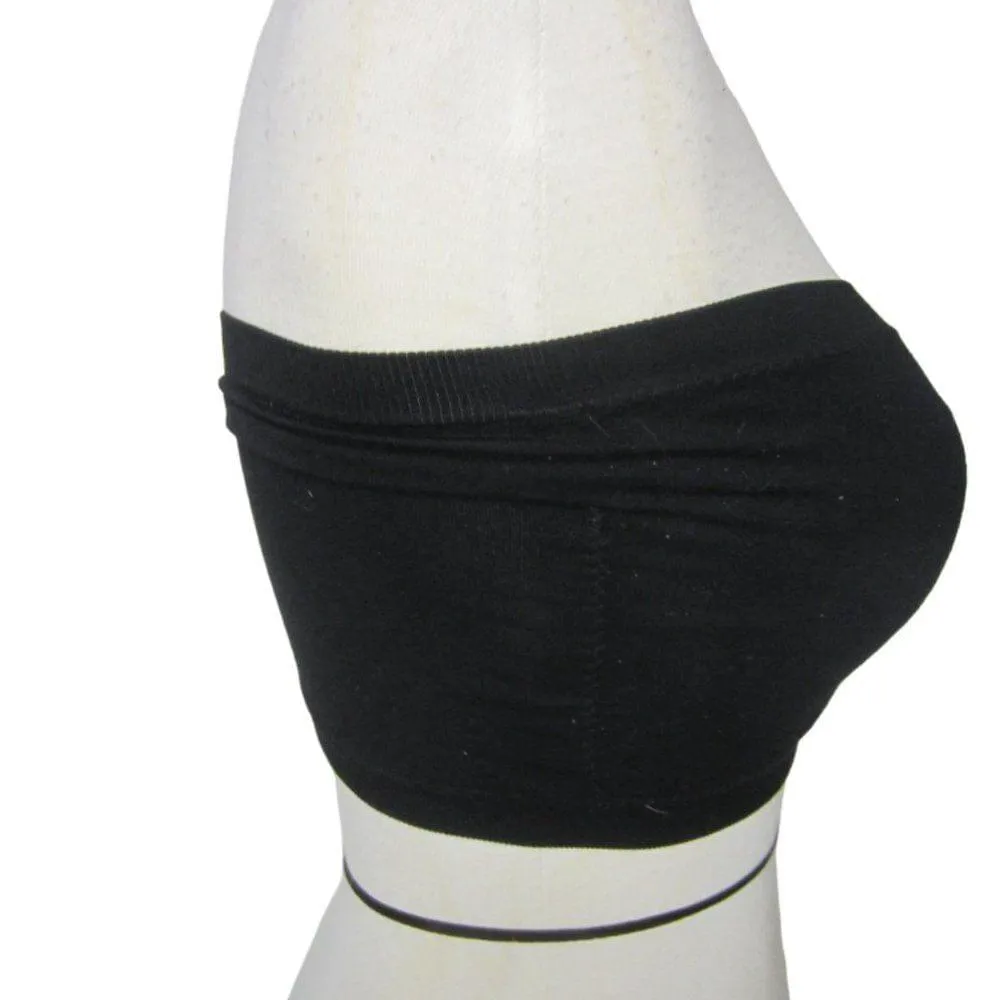 BANDEAU Seamless Underwire Bra Black Bralette Size One Size - Image 4