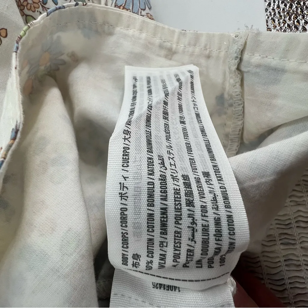 NWT Abercrombie & Fitch floral puff sleeve crop top sz L - Image 9