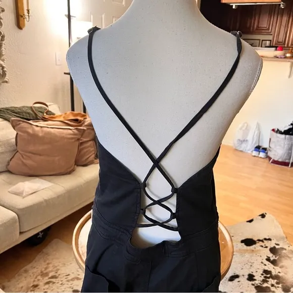 Hudson Jeans  Leverage Jumpsuit‎ in Black Cropped Wide Leg Size Medium - Image 5