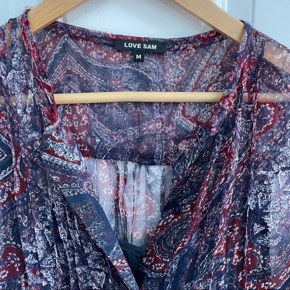 Love Sam Paisley Long Sleeve Mini Dress - Image 80