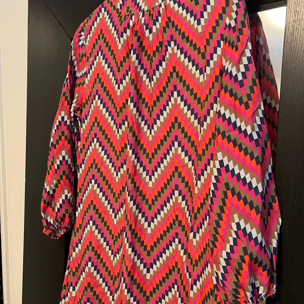 Vilagallo Una Zig Zag Squares Dress Pink/Multi Colored New EU Size 40 (8 Medium) - Image 5