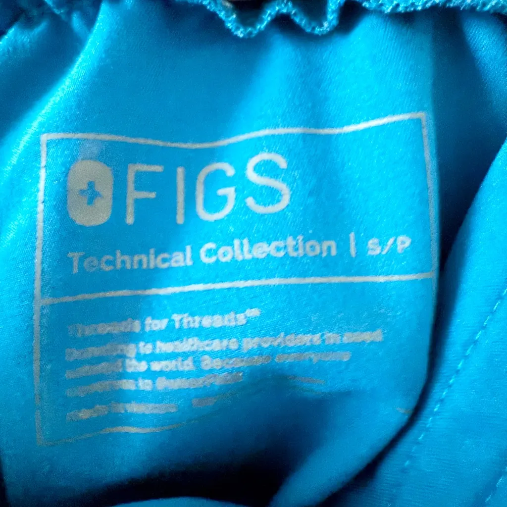 Figs Technical Collection with Drawstring Waist in Teal Blue Size S - Image 4